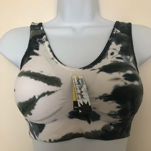 Coobie Black and White Tye Dye Sports Bra